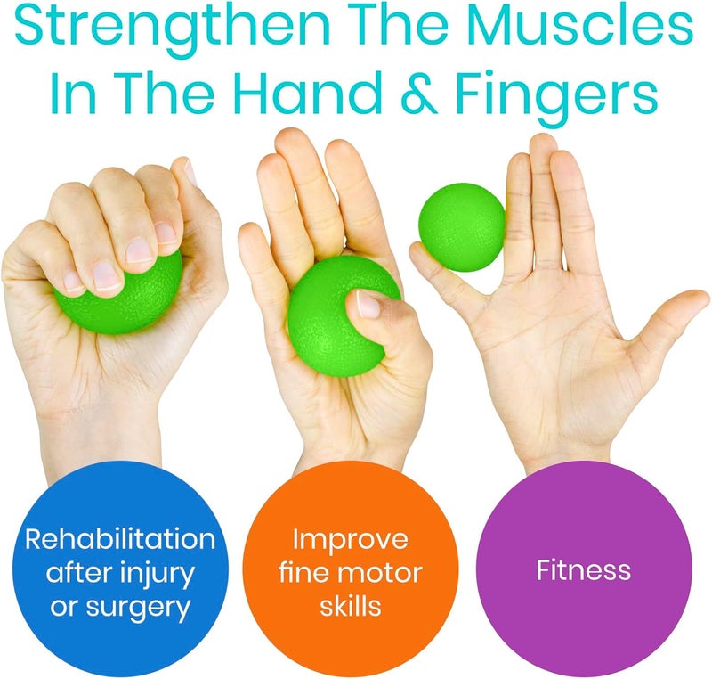 Vive Squeeze Balls for Hand Therapy Exercise Arthritis w Rehab Video App  Grip Strengthener Occupational Equipment for Finger Wrist Carpal Tunnel Pain Relief Stress  Resistance Strength Squeezing Egg Trainer - Image 5