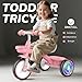 Umatoll Toddler Tricycle for 18 Month to 4 Year Old GirlsToddler Bike Toys with Adjustable SeatLightUp WheelsBirthday Gift for Age 23 Pink - Image 4