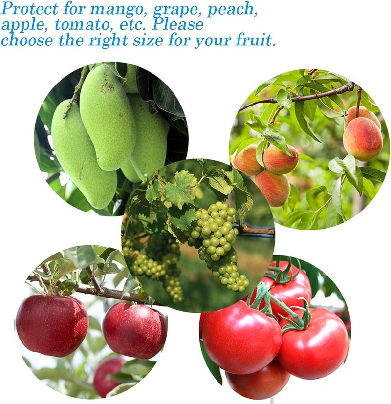 Miuezuth 50PCS Fruit Protection Bags, 9x6'' Green Netting Bags for Fruit Trees, Garden Fruit Cover Mesh Bags with Drawstring for Plant Fruit Flower and Vegetables - Image 4