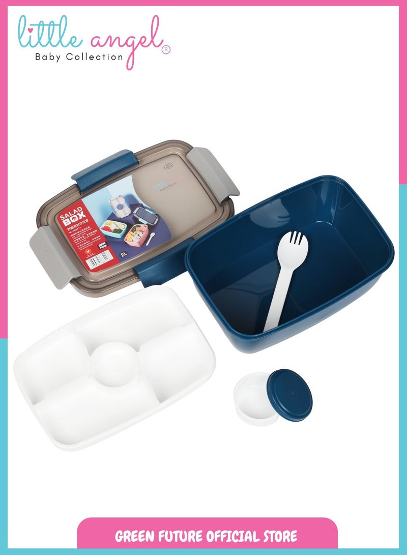 Little Angel Kids Bento Lunch Box 2000ml – Leak-Proof, Insulated, Eco-Friendly, with Compartments – Ideal for School & Travel - Image 2