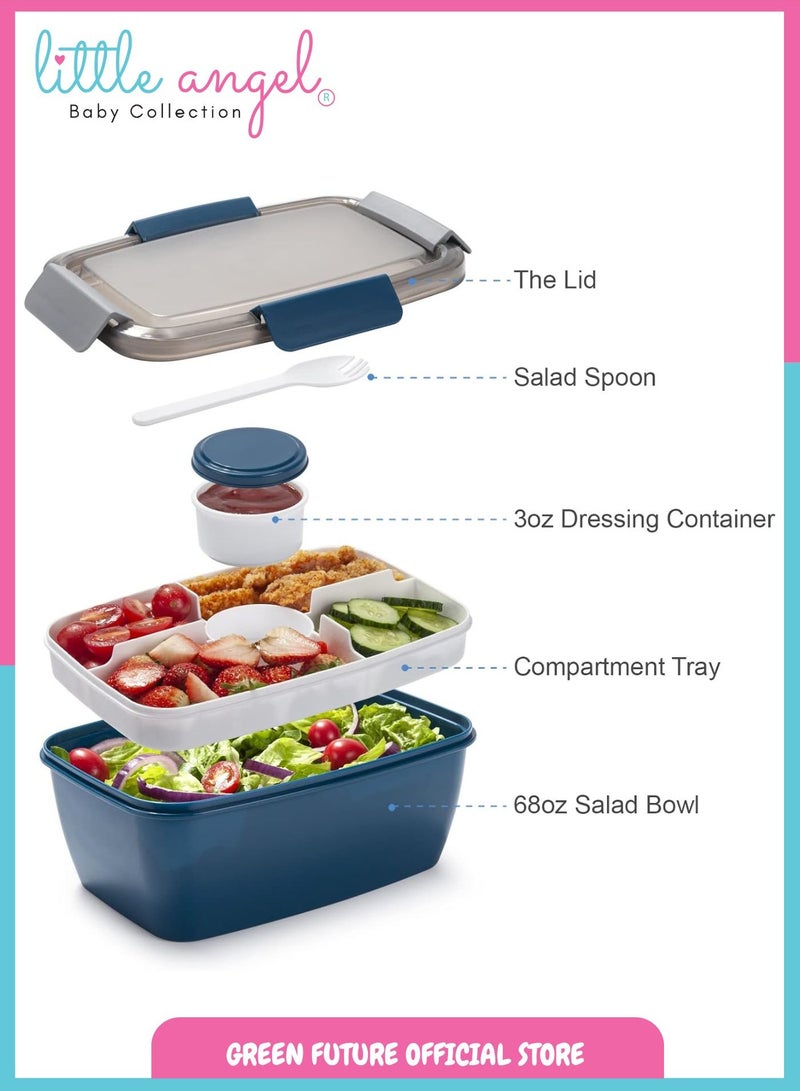 Little Angel Kids Bento Lunch Box 2000ml – Leak-Proof, Insulated, Eco-Friendly, with Compartments – Ideal for School & Travel - Image 3
