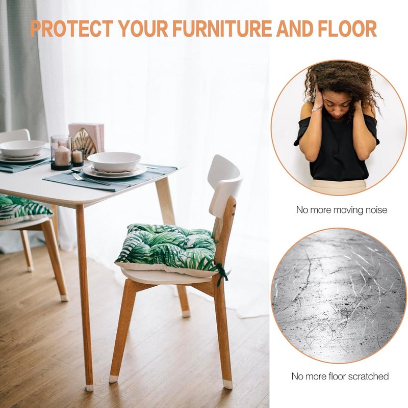 colorleaf 16 Pcs Chair Leg Floor Protectors for Hardwood Floors, Clear Silicone Ruby Sliders Caps Cover with Felt Pads for Chairs and Furniture Non Slip Reduce Noise - Image 3