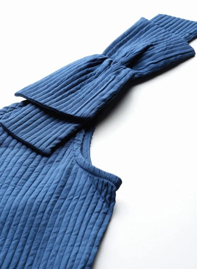 Freehand  Women Fit and Flared Textured V-Neck Sleeveless Shift Dress for Women | Best Price UAE