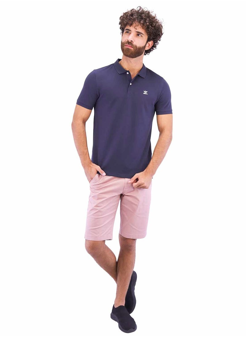 GIORDANO بولو سادة تطريز للرجال - أزرق Navy  - Image 2