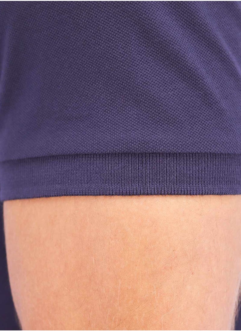 GIORDANO بولو سادة تطريز للرجال - أزرق Navy  - Image 4