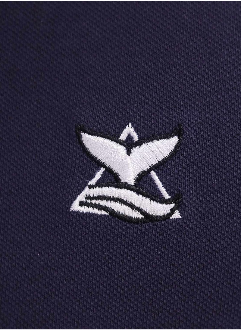 GIORDANO بولو سادة تطريز للرجال - أزرق Navy  - Image 5