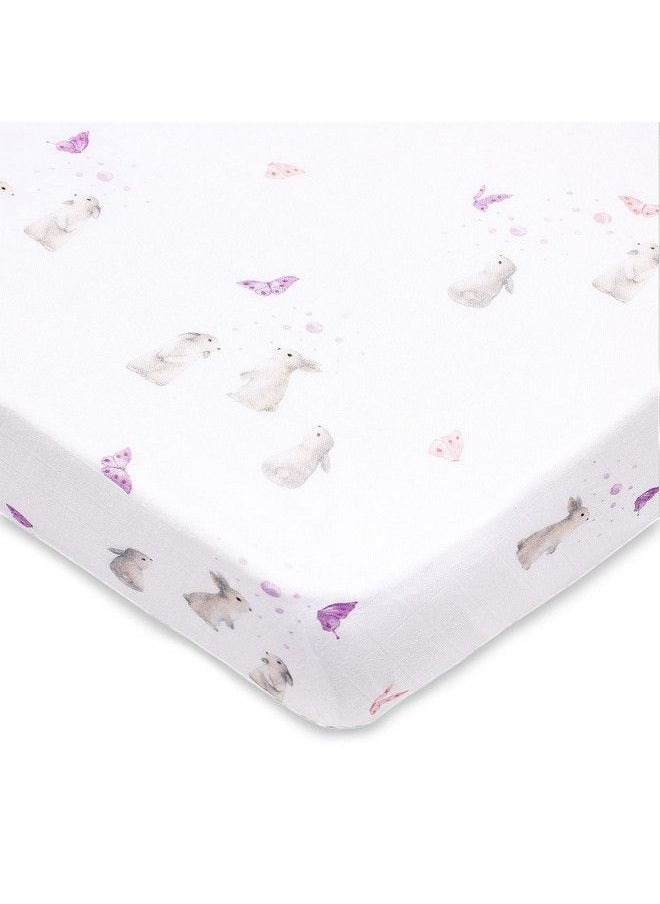 Masilo 100% Bamboo Muslin Crib Fitted Sheets For Mattressfor Baby Cotsfits Upto 6" Deep All Round Elastic For Secure Fitbunny  - Image 2