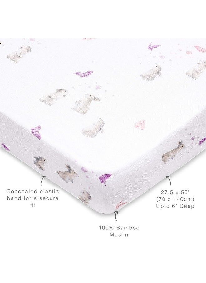 Masilo 100% Bamboo Muslin Crib Fitted Sheets For Mattressfor Baby Cotsfits Upto 6" Deep All Round Elastic For Secure Fitbunny  - Image 5