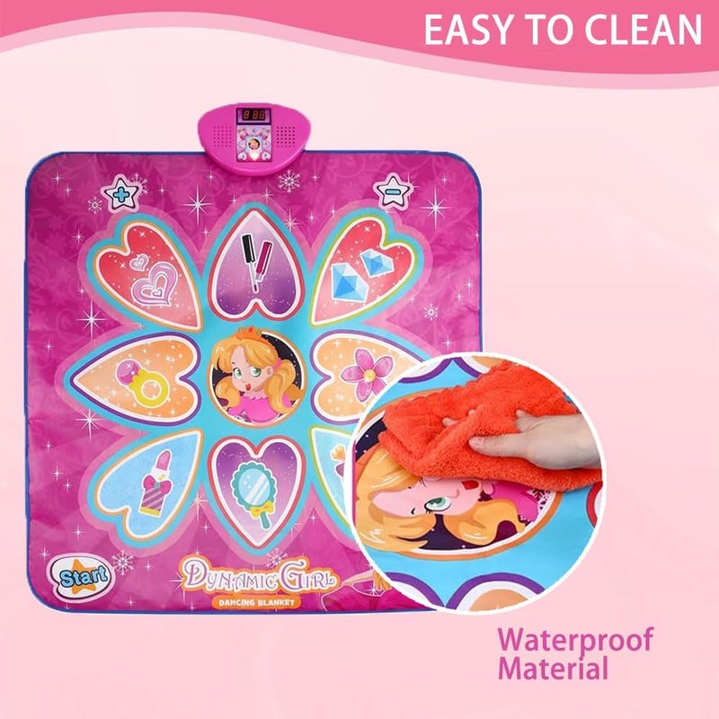 Music Dance Mat - LED Lights Dance Pad with Adjustable Volume and Built-in Dancing-music Pad with LED Lights, Adjustable Volume, Built-in Music (3-12 Years Old) - Image 3