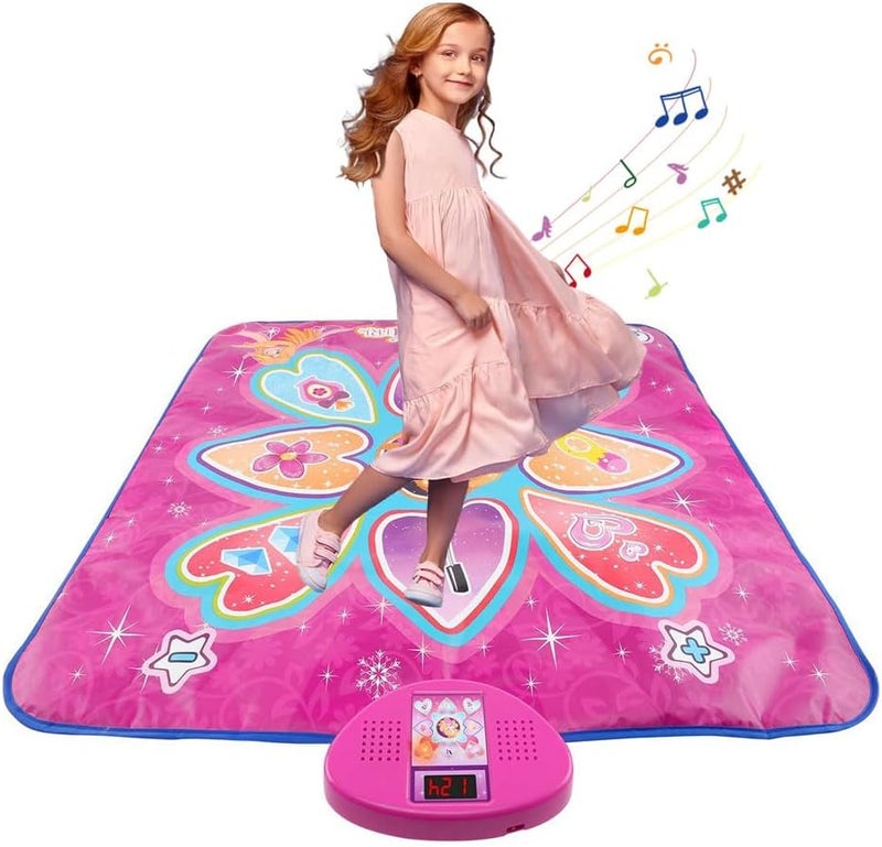 Music Dance Mat - LED Lights Dance Pad with Adjustable Volume and Built-in Dancing-music Pad with LED Lights, Adjustable Volume, Built-in Music (3-12 Years Old) - Image 1