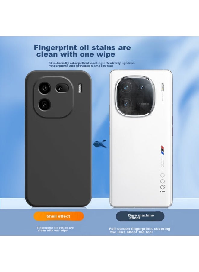 كوليفنج، مناسب لحافظة هاتف Iqoo12، غطاء واقي Vivo Iqoo12، حماية كاملة للعدسة غير اللامعة، غلاف خلفي رقيق للغاية، غلاف ناعم، للرجال والنساء، غلاف خارجي، أسود - Image 4