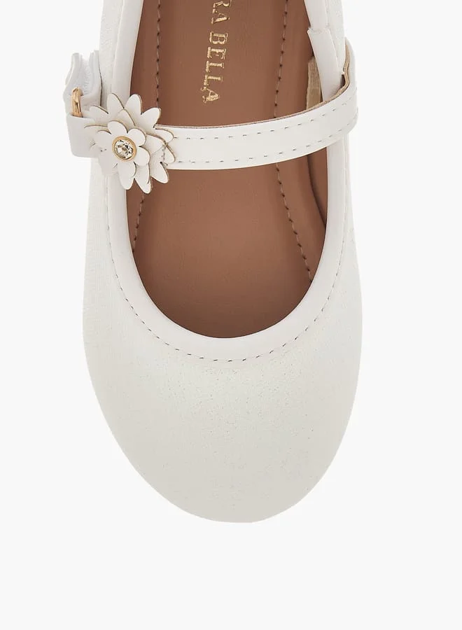 Flora Bella By Shoexpress Girls Textured Ballerina Shoes With Hook And Loop Closure