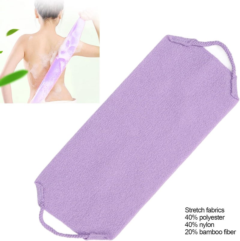 klarako Back Scrubber,Deep Cleansing Exfoliating Washcloth Portable Massage Sponge Pad with Handles for Shower (Purple) - Image 2