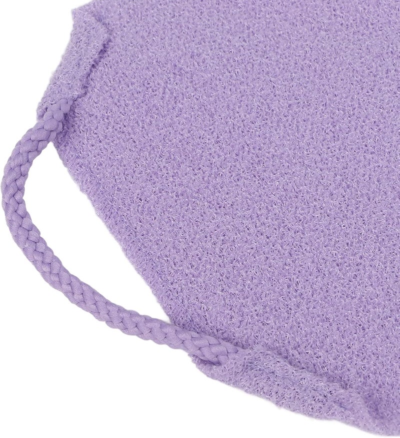 klarako Back Scrubber,Deep Cleansing Exfoliating Washcloth Portable Massage Sponge Pad with Handles for Shower (Purple) - Image 5