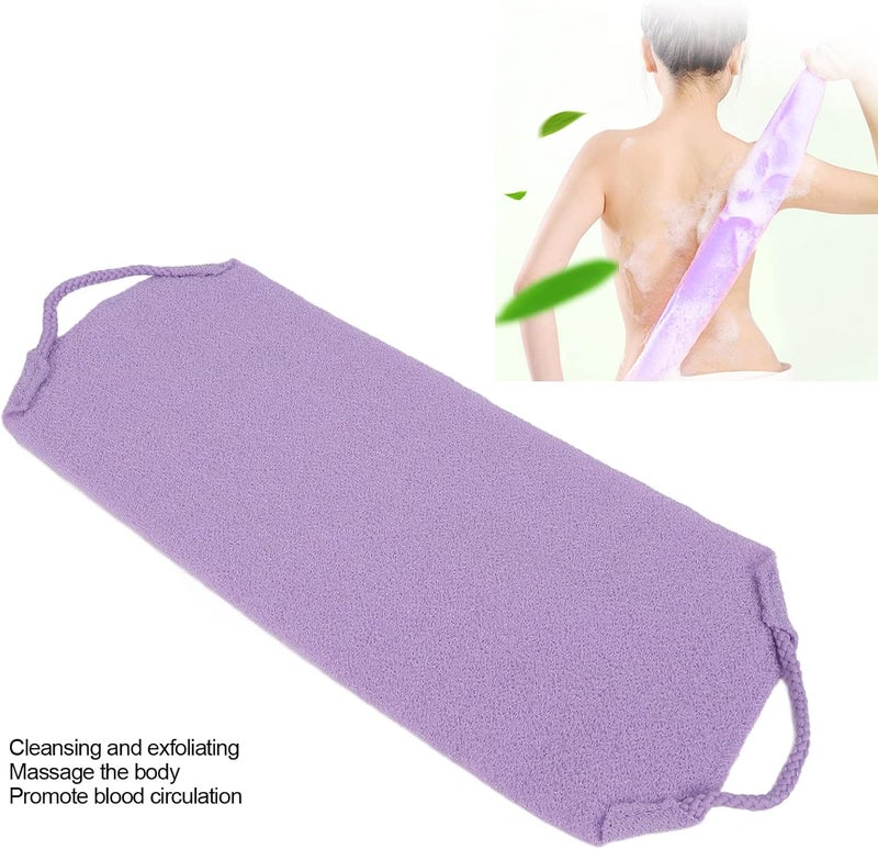 klarako Back Scrubber,Deep Cleansing Exfoliating Washcloth Portable Massage Sponge Pad with Handles for Shower (Purple) - Image 3