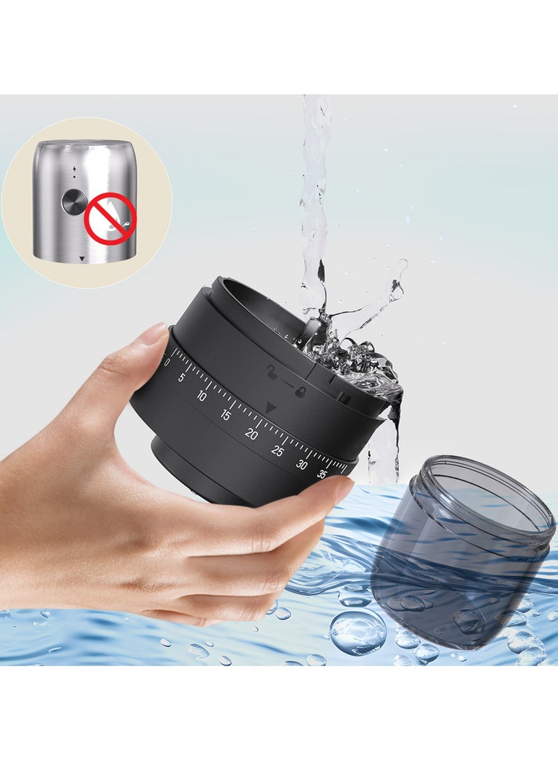 مطحنة قهوة محمولة، مطحنة كهربائية للبذور قابلة لإعادة الشحن مع إعدادات طحن قابلة للتعديل من الخارج (فولاذ مقاوم للصدأ) - Image 4