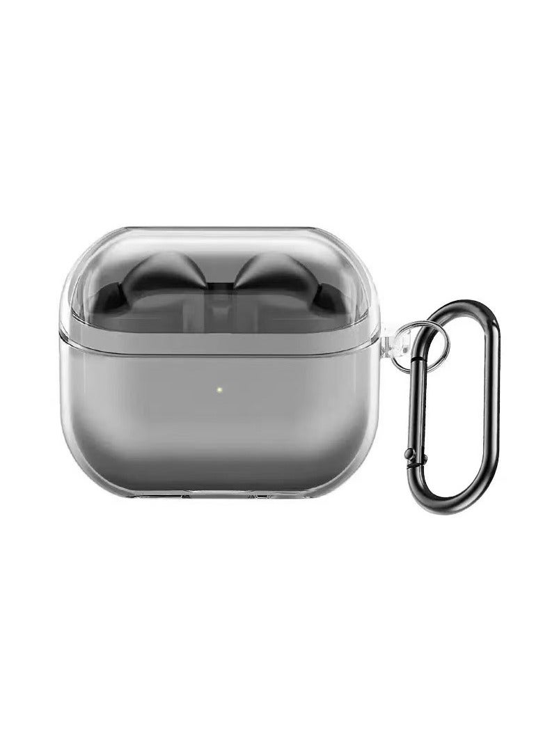Samsung Galaxy Buds 3 Case & Galaxy Buds 3 Pro Case, Clear Case with Carabiner, Premium TPU Cover, Wireless Charging, Headphone Accessories (Clear)