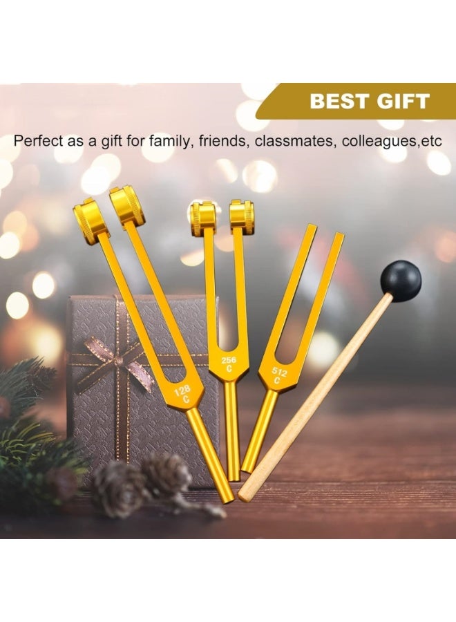 Ru syanl Tuning Forks Set 128Hz 256Hz 512Hz Body Tuning Forks Perfect for Chakra Healing Sound Healing DNA Repair Therapy with Silicone Hammer and Soft Storage Bag - Image 5