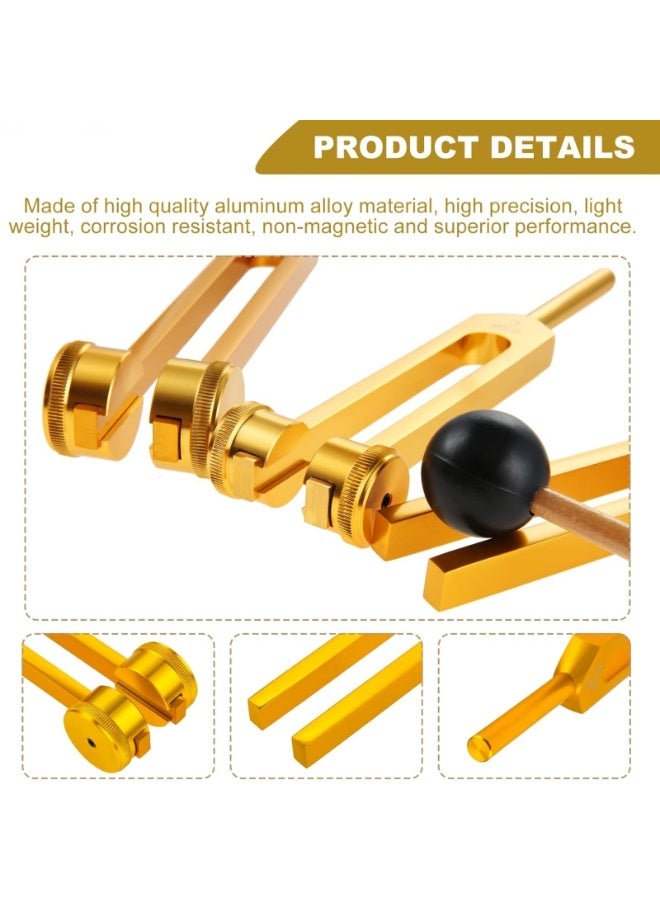 Ru syanl Tuning Forks Set 128Hz 256Hz 512Hz Body Tuning Forks Perfect for Chakra Healing Sound Healing DNA Repair Therapy with Silicone Hammer and Soft Storage Bag - Image 2