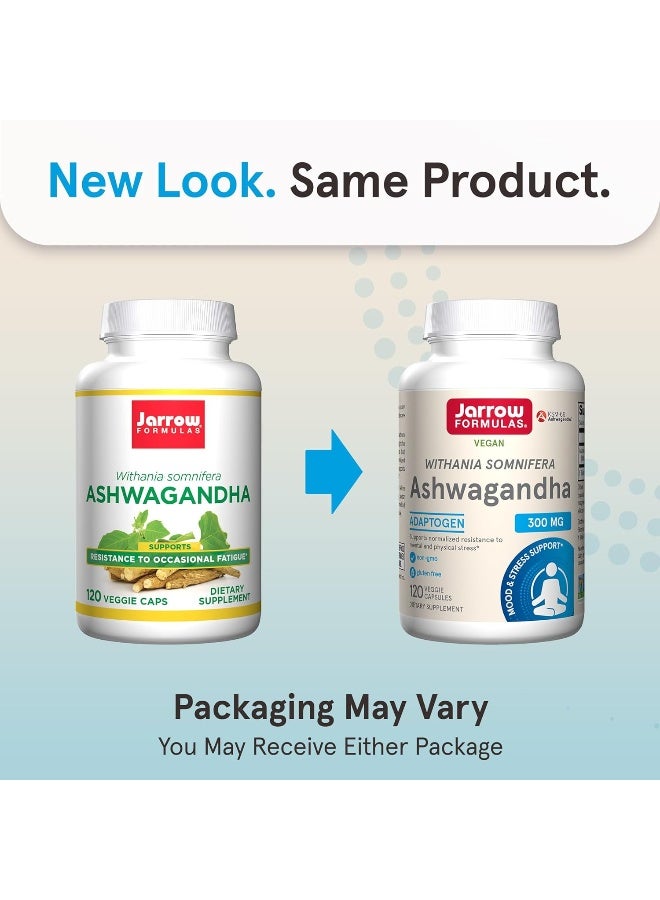 جارو فورملاز Jarrow Formulas Ashwagandha 300 mg، يدعم مقاومة التعب، 120 كبسولة نباتية - Image 2