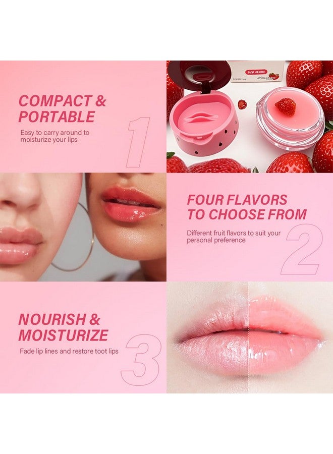 Alisesun 4 Packs Fruit Mask Lip Balm Honey Pot, Vitamin E Lip Masks & Moisturizing Propolis Sleeping Lip Mask, Effective Reduces Lip Lines Prevention Dry Lip Care - Image 4