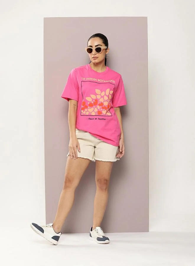 Dillinger Oversized Flower Graphic Print T-Shirt by Styli