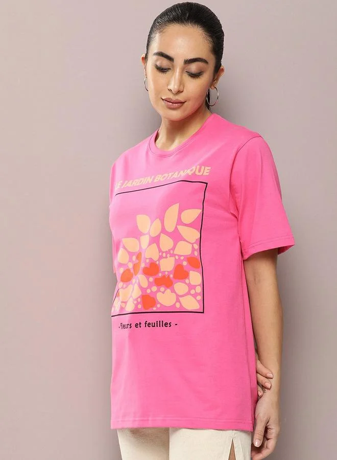 Dillinger Oversized Flower Graphic Print T-Shirt by Styli