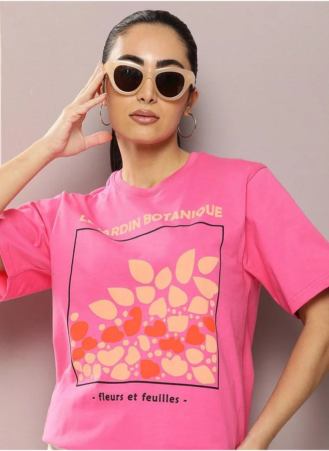 Dillinger Oversized Flower Graphic Print T-Shirt by Styli