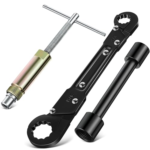 Feekoon 3 in 1 Plumbing Tools Angle Stop Wrench Kit with Compression Sleeve Puller Tool, Plumber Wrench Kit for Install Angle Stop & Nut, Compression Ring Removal Tool for Remove Nut & Ferrule - Image 1