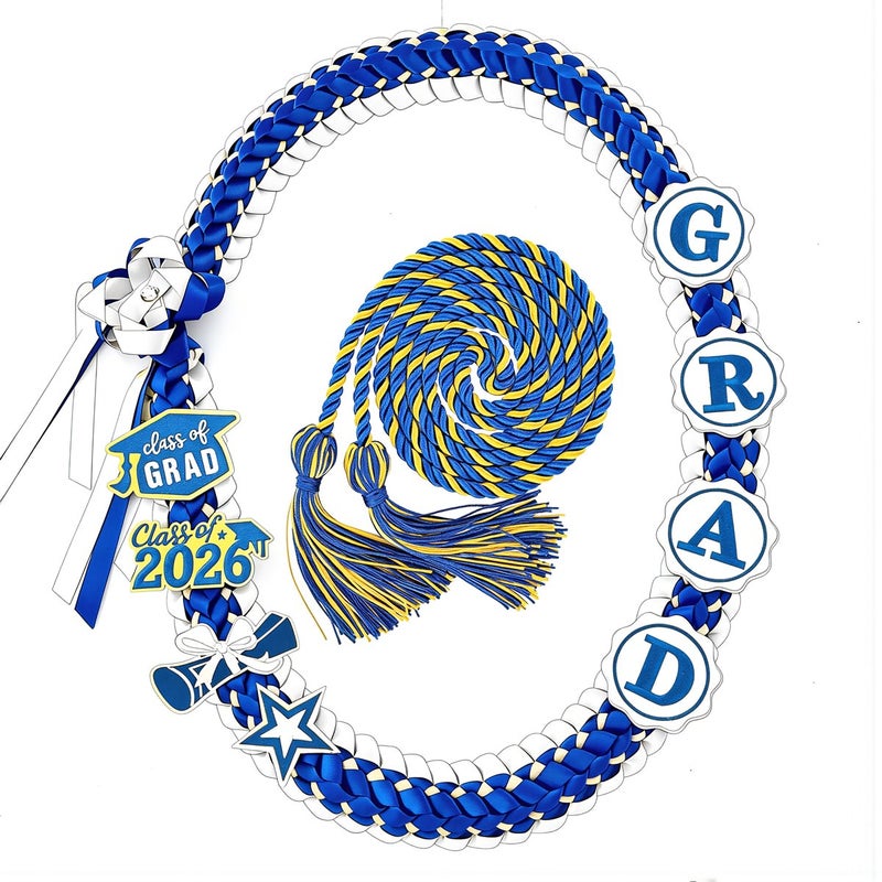 Graduation Braided Honor Cord 2026 Silk Ribbon Premium Soft Class Keepsake Decor - Image 1