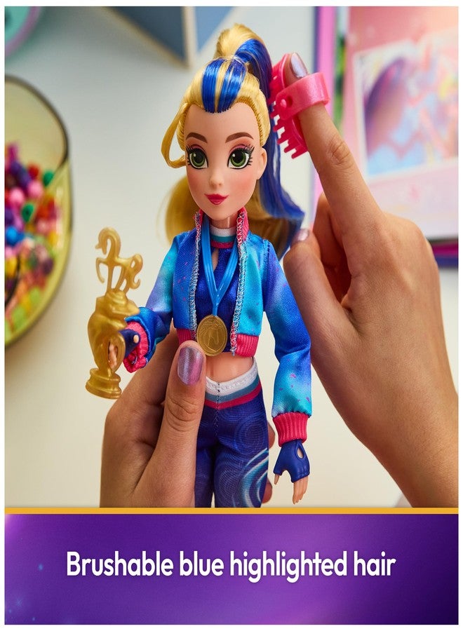 Unicorn Academy أكاديمية يونيكورن، دمية إيزابيل من فيلم قوة الصداقة، فكرة هدية عيد الفصح، دمى وألعاب يونيكورن للبنات مع كأس وميدالية و5 إكسسوارات أزياء، 9.5 بوصة - Image 3