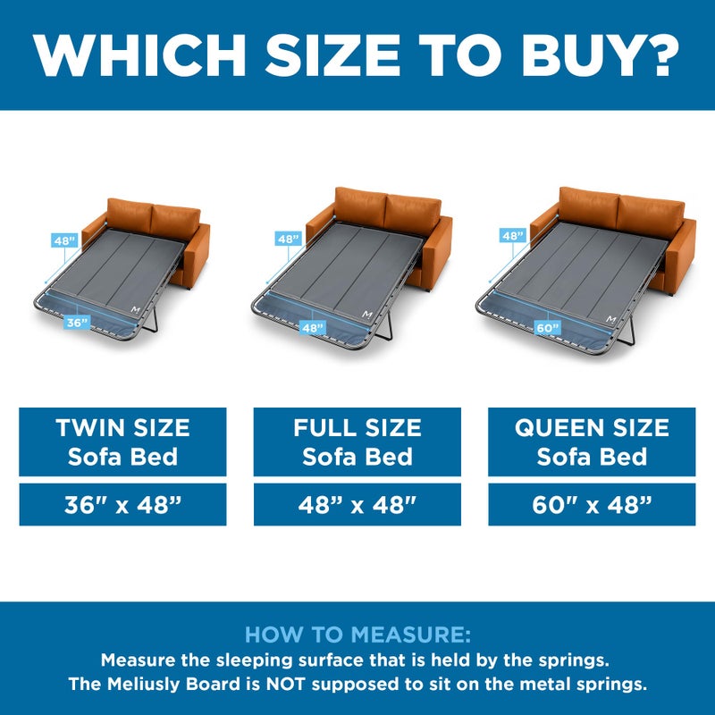 Meliusly Sleeper Sofa Support Board Twin Size (36x48) Heavy Duty Wood Sofa Bed Board for Pull Out Couch, Foldable Mattress Support Under Mattress Bar Shield, Sofa Bed Support, Folding Bed Board - Image 4