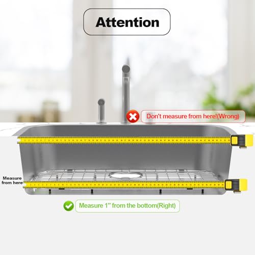 Rurayati Sink Protector Grid 26-1/16" x 14-1/16", Rear Drain with Corner Radius 3-1/2", 304 Stainless Steel Material Rear Drain - Image 4