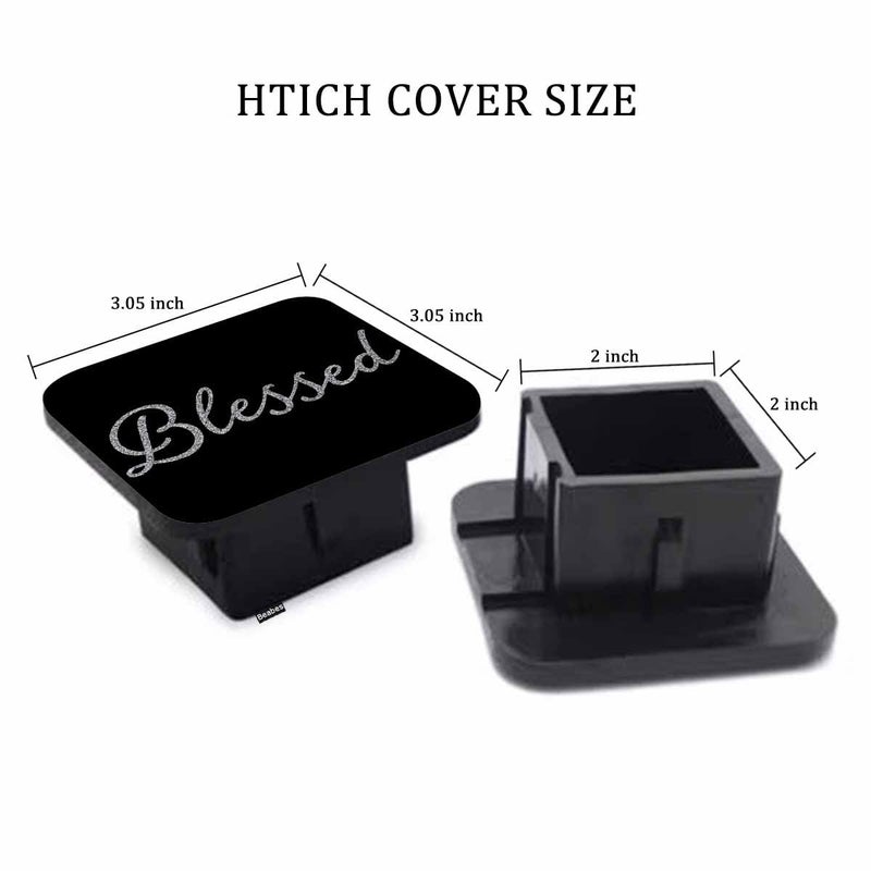 Beabes Trailer Hitch Cover for 2"" Receivers Blessed  Glitter Blessed Bible Verse Receiver Tube Hitch Plug Towing Hitch Covers Truck Hitch Accessories for Sedans Cars SUVs  Christian Quote Hitch Cover - Image 2