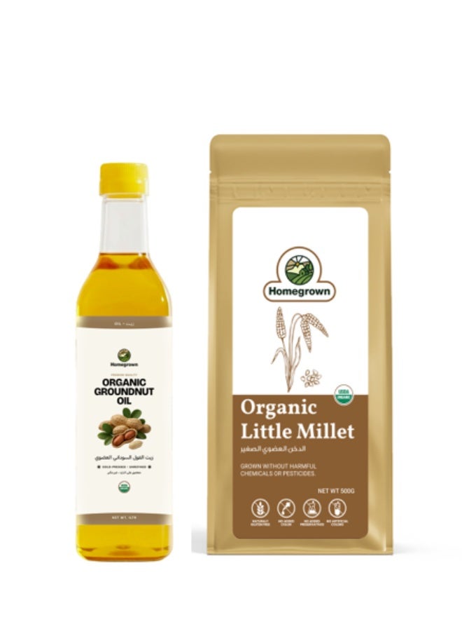 HG Organic Groundnut Oil + HG Organic Little Millet  ( 2 Pack  )