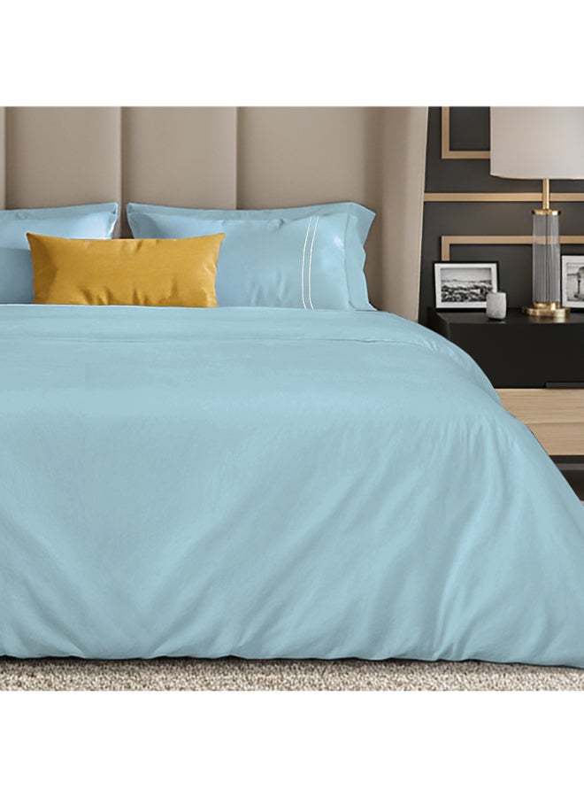 MULBERRY LIVING غطاء لحاف قطن % مقاس كينج سماوي - Image 3