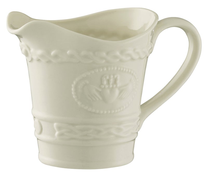 Belleek Claddagh Handcrafted Fine Parian China Cream Jug 10oz Creamer Pitcher 53L x 35W x 38H White
