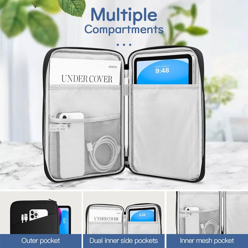 Dadanism 9-11" Tablet Sleeve Bag Carrying Case for iPad (A16) 11th Gen 11", iPad 10th Gen 10.9" Air 5/4, iPad Air M4/Pro 11", iPad 9/8/7th, Galaxy Tab A11+ Plus 11", Remarkable 2 10.3", Black - Image 3