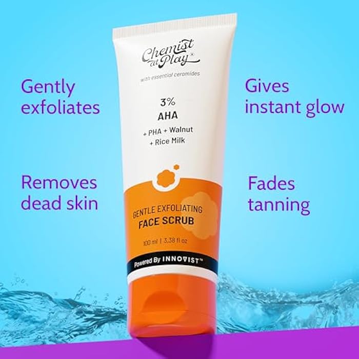 Chemist At Play Gentle Exfoliating Face Scrub with Mandelic Acid & Walnuts | Removes Dead Skin & Blackheads | Detans |Gives Instant Glow| Face Scrub for Women & Men | 100ml - Image 4