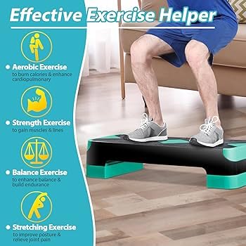 Tima Height-Adjustable Step Aerobics Platform Fitness Equipment Stepper Trainer Exercise Step Platform with 2 Step Riser - Image 5