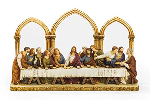 Roman – 12" Last Supper Decorative Statue with Arched Detail, Religious Home Accent for Tabletop or Shelf Display - Image 4