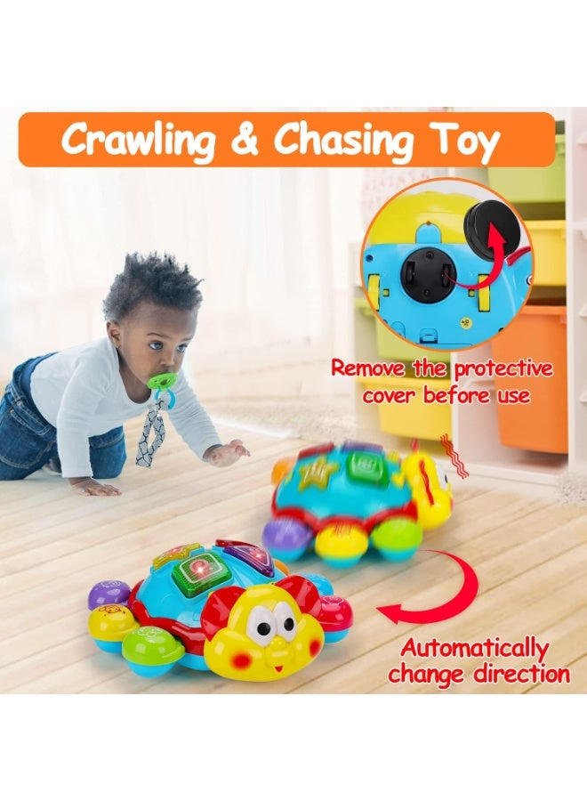 فايف ستار لعبة الخنفساء زحف ومشي للأطفال، موسيقية، مضيئة، تعليمية ثنائية اللغة، من 12 إلى 24 شهرًا، للأولاد والبنات، وقت الاستلقاء على البطن، هدية عيد ميلاد - Image 4