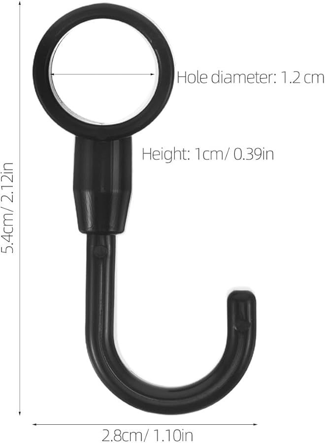 Black Plastic Tube Hooks 100 Pack Utility Hanger For Closet Rod Bathroom Wardrobe Workshop Craft - Image 5