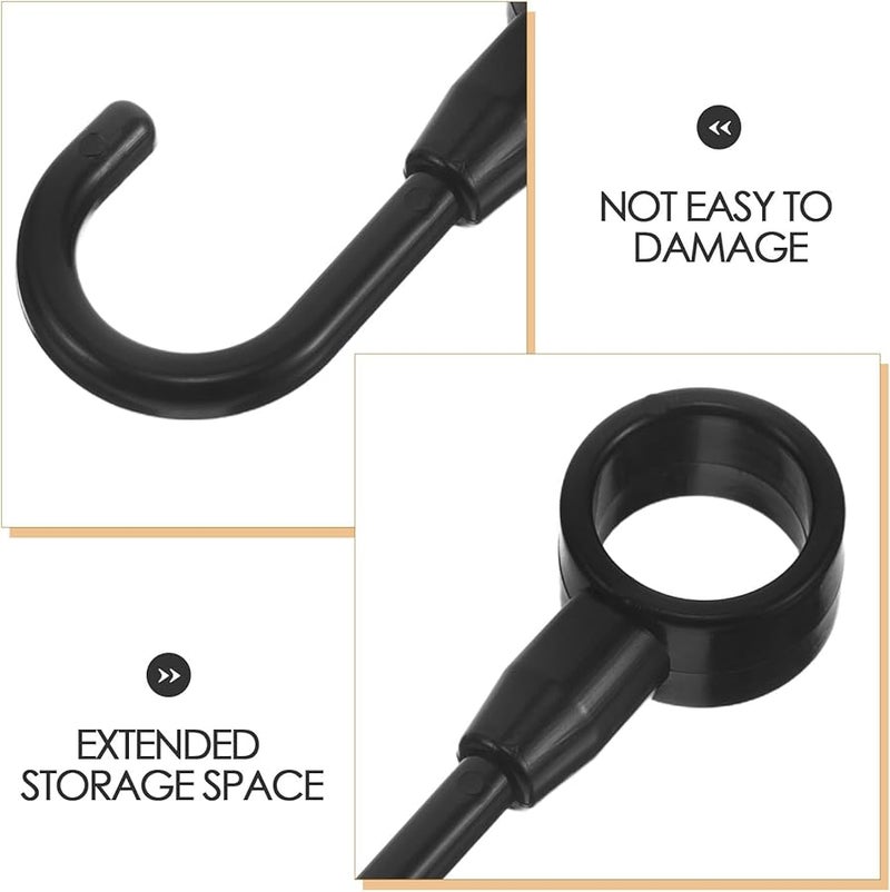 Black Plastic Tube Hooks 100 Pack Utility Hanger For Closet Rod Bathroom Wardrobe Workshop Craft - Image 4