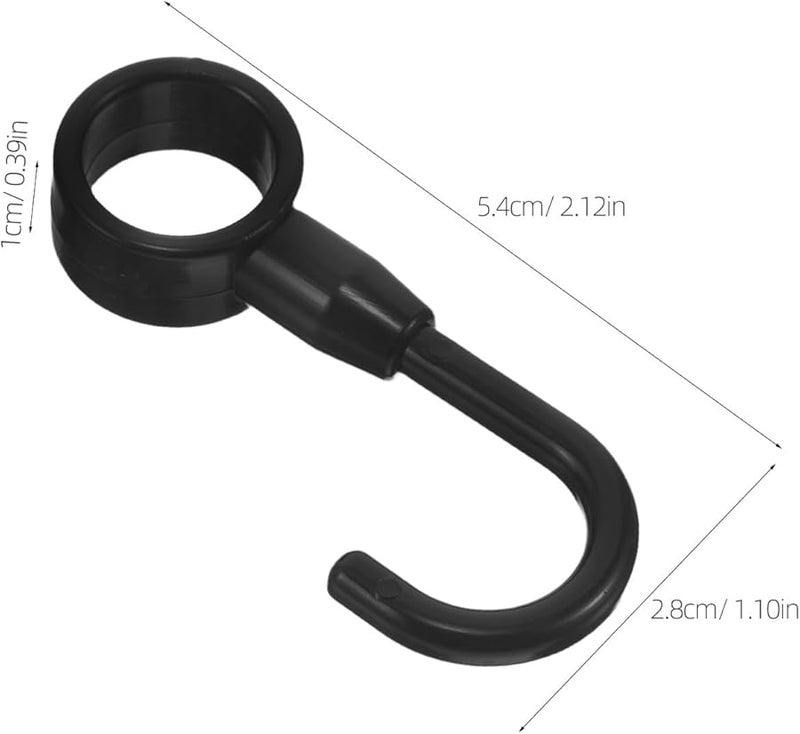 Black Plastic Tube Hooks 100 Pack Utility Hanger For Closet Rod Bathroom Wardrobe Workshop Craft - Image 3