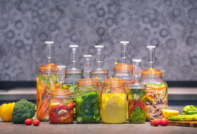JILLMO Fermentation Jar, 1.5 Liter Glass Fermenting Jar with Fermenting Weights and Airlocks, Pack of 2 - Image 5