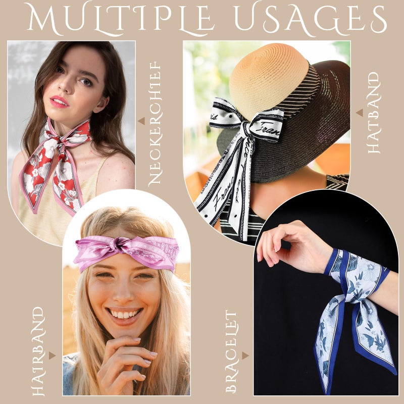 Funnysoft 48 Pcs Bulk Purse Scarf Headband for Women Hair Purse Scarf Handbag Ribbon for Women Headband Neck Decorative Fashion Gifts - Image 4