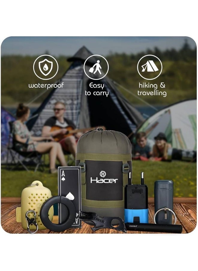 HACER Hacer Camping Sleeping Bag for Winter Hiking Traveling and Outdoors (-10 to +0 Temp) Sleeping Bag  (Green, Black)  - Image 5