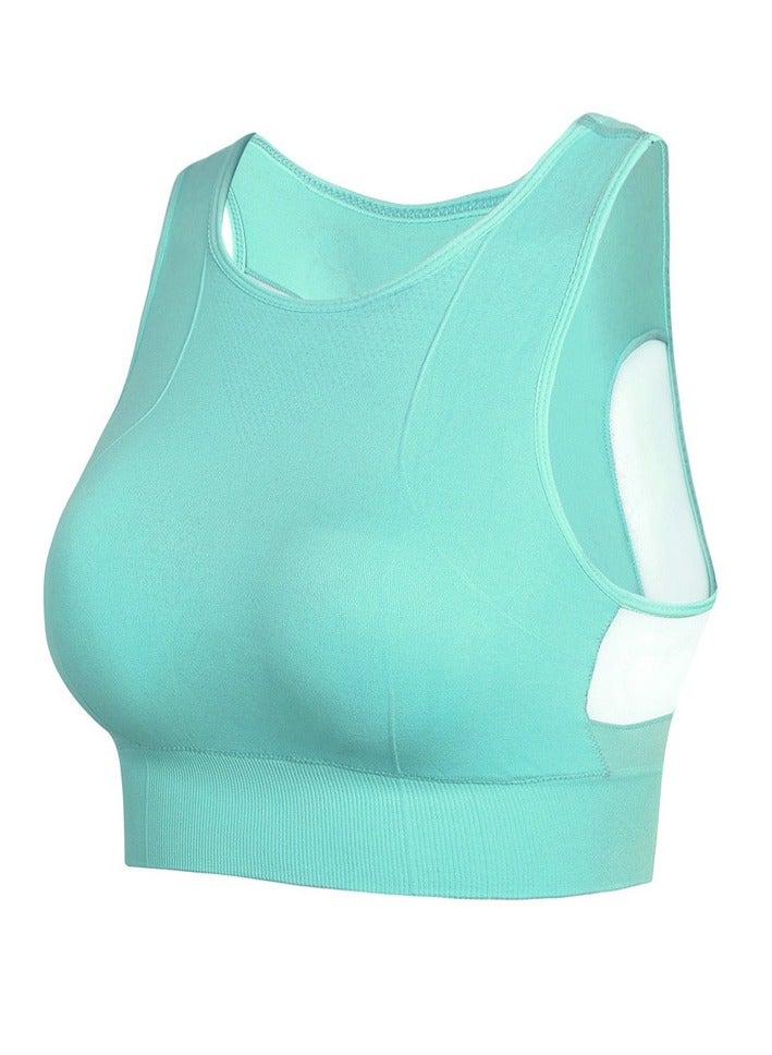 AROAQ Full Coverage Longline Sports Bra, Shockproof Fitness Yoga Running Sports Bra,  Seamless Quick-drying Medium Impact Push Up Tank Top For Yoga Gym Workout, (Size 2XL, Green) - Image 1