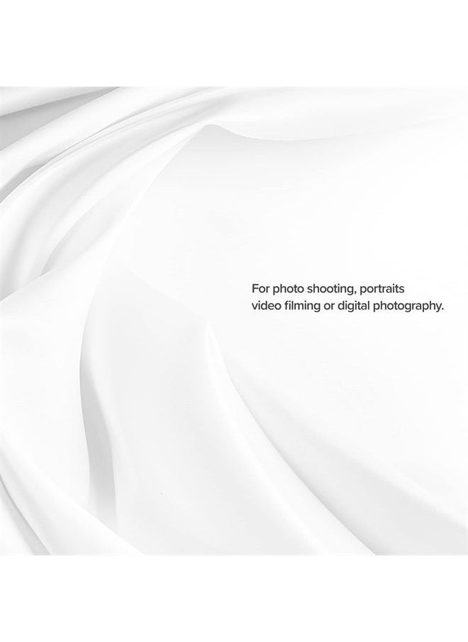 JS JULIUS STUDIO Julius Studio 6 x 9 ft. (72 x 108 inch) Pure White Backdrop Screen, 100% Pure Seamless Background, High Density 150 GSM Fabric with Elastic String Clips for Photo Video Streaming Studio, JSAG103 